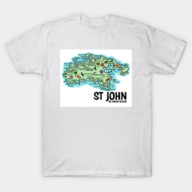 St John Map T-Shirt by fiberandgloss